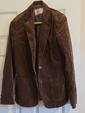 70s Vintage Brown Velvet Jacket with Dark Lining